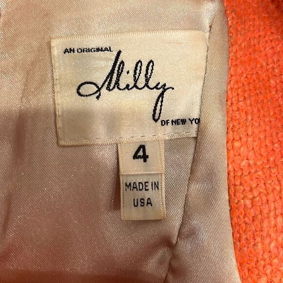 Milly of New York Orange & Tan Tweed Halter Style Dress sz 4 EUC - Picture 7 of 9